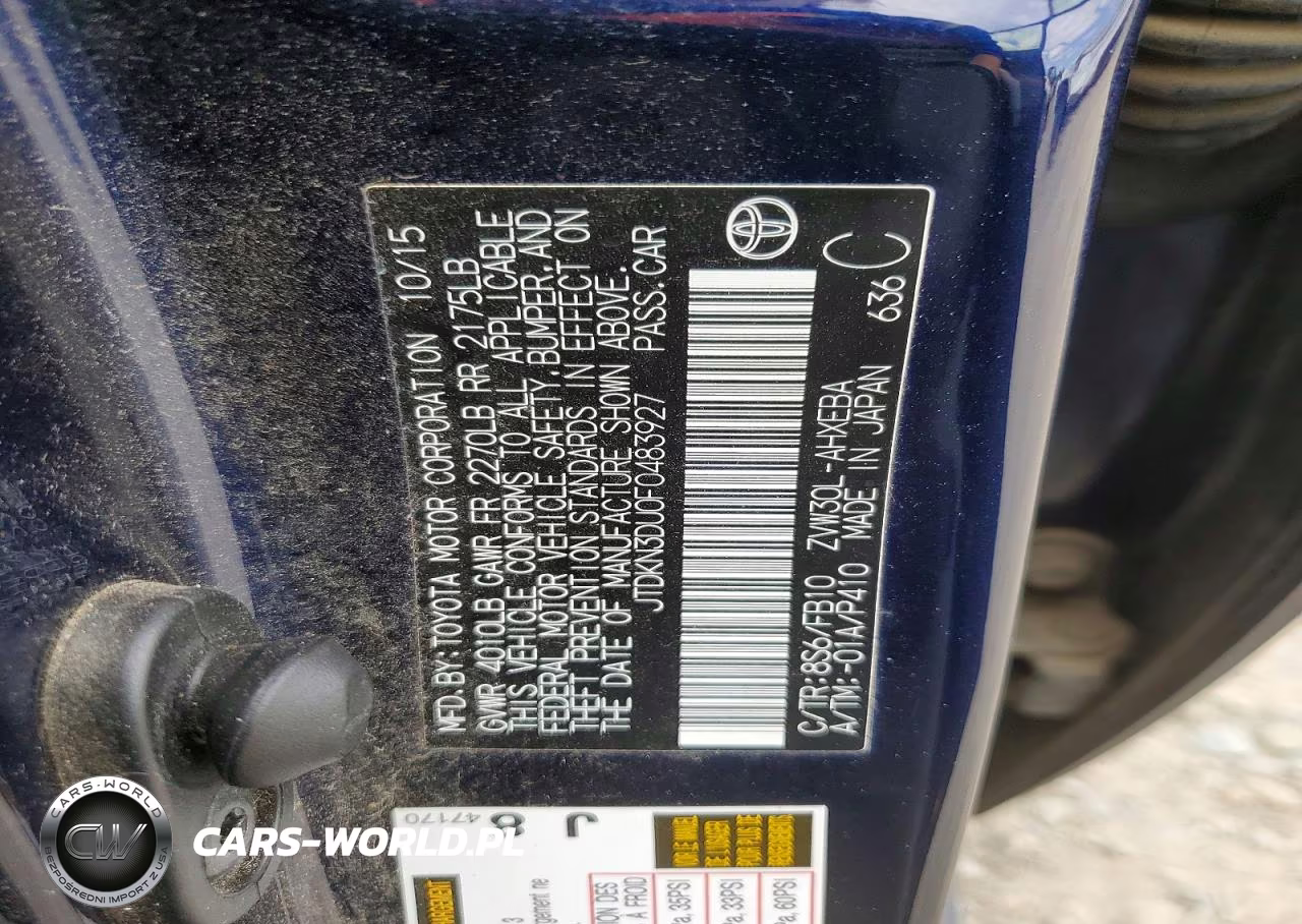 2015 Toyota Prius Two VIN:JTDKN3DU0F0483927 - 14
