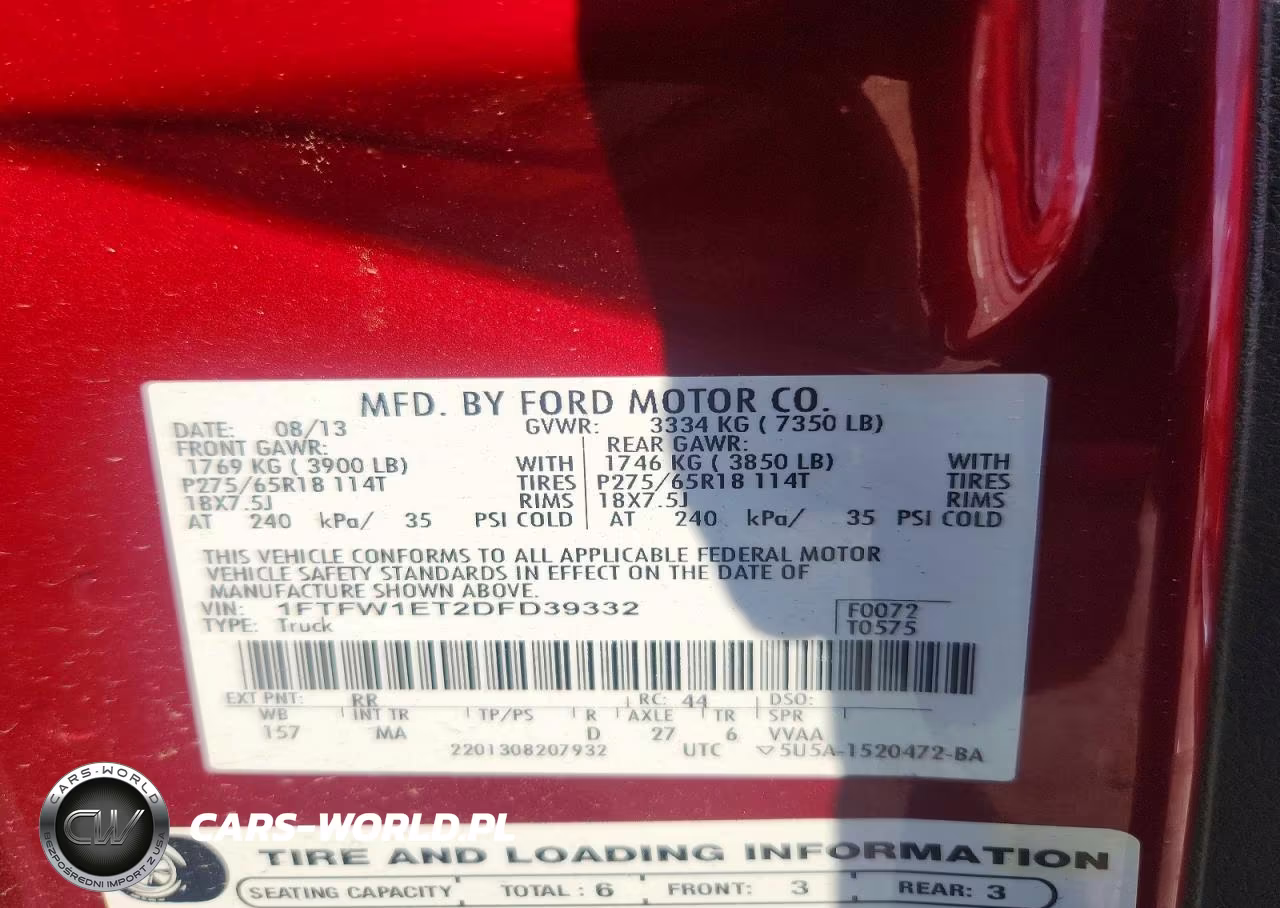 2013 Ford F150 Supercrew VIN:1FTFW1ET2DFD39332 - 12