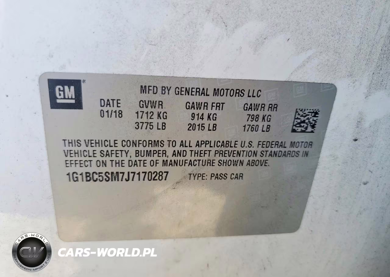 2018 Chevrolet Cruze Ls VIN:1G1BC5SM7J7170287 - 13