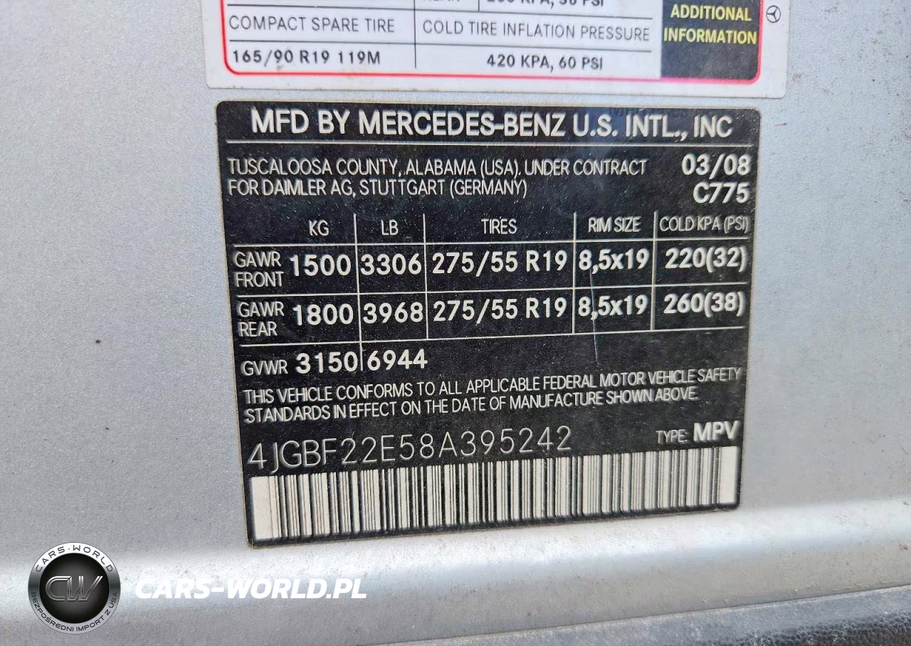 2008 Mercedes-Benz Gl 320 Cdi VIN:4JGBF22E58A395242 - 14