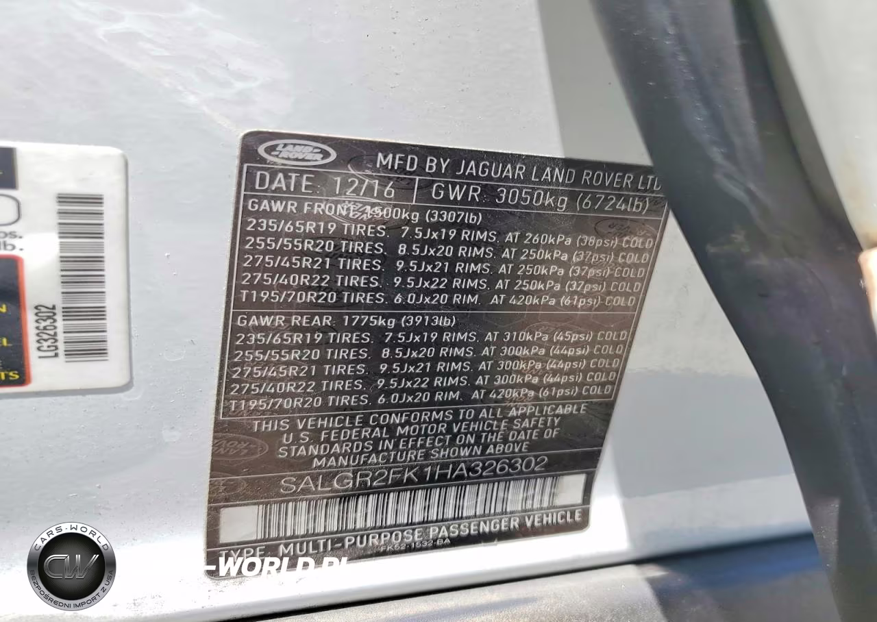 2017 Land Rover Range Rover VIN:SALGR2FK1HA326302 - 13