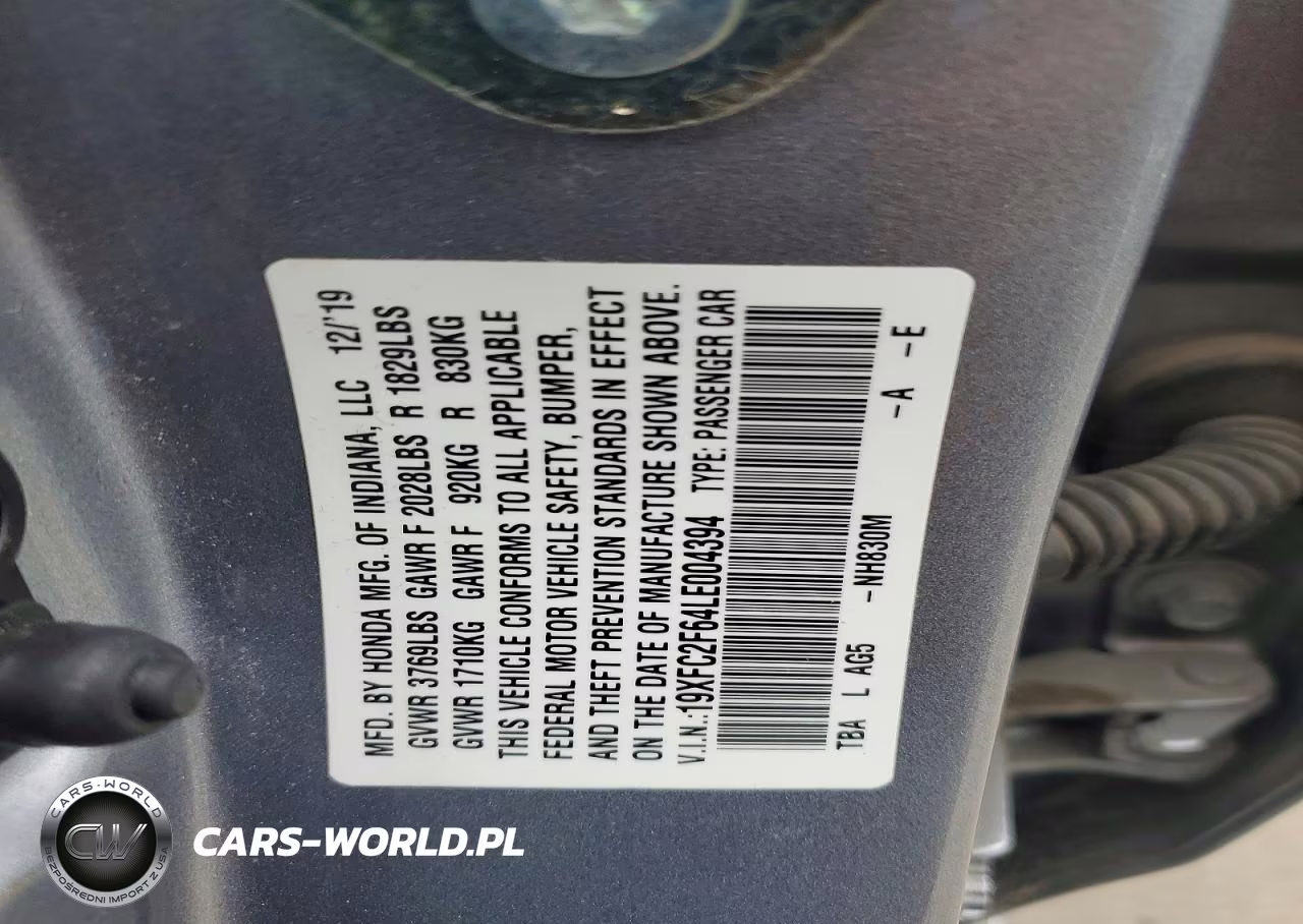 2020 Honda Civic Lx VIN:19XFC2F64LE004394 - 12