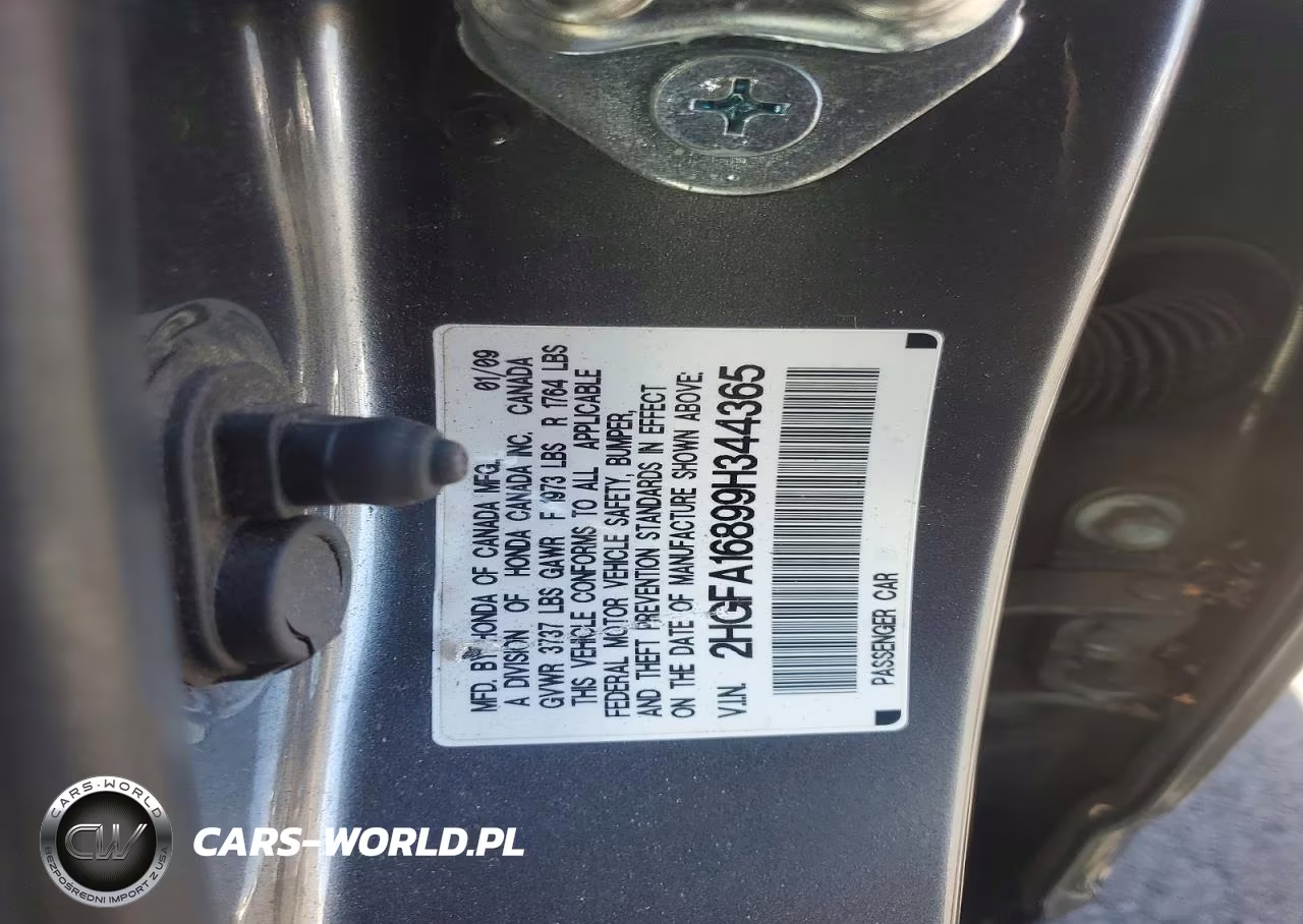 2009 Honda Civic Ex VIN:2HGFA16899H344365 - 12