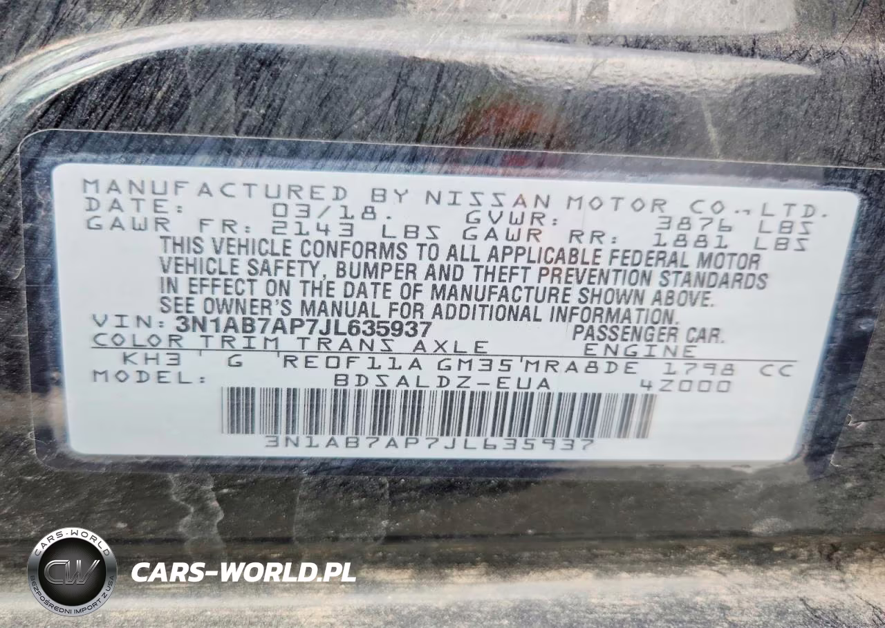 2018 Nissan Sentra Sv VIN:3N1AB7AP7JL635937 - 12