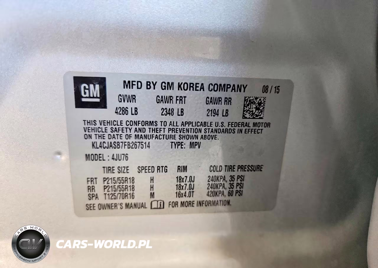 2015 Buick Encore VIN:KL4CJASB7FB267514 - 13