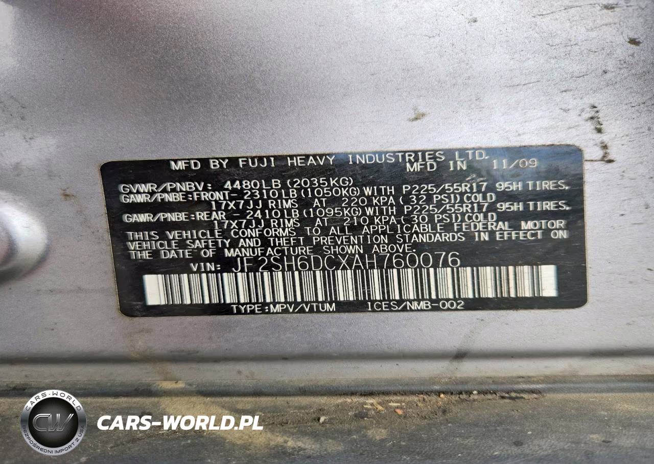 2010 Subaru Forester 2.5X Limited VIN:JF2SH6DCXAH760076 - 13