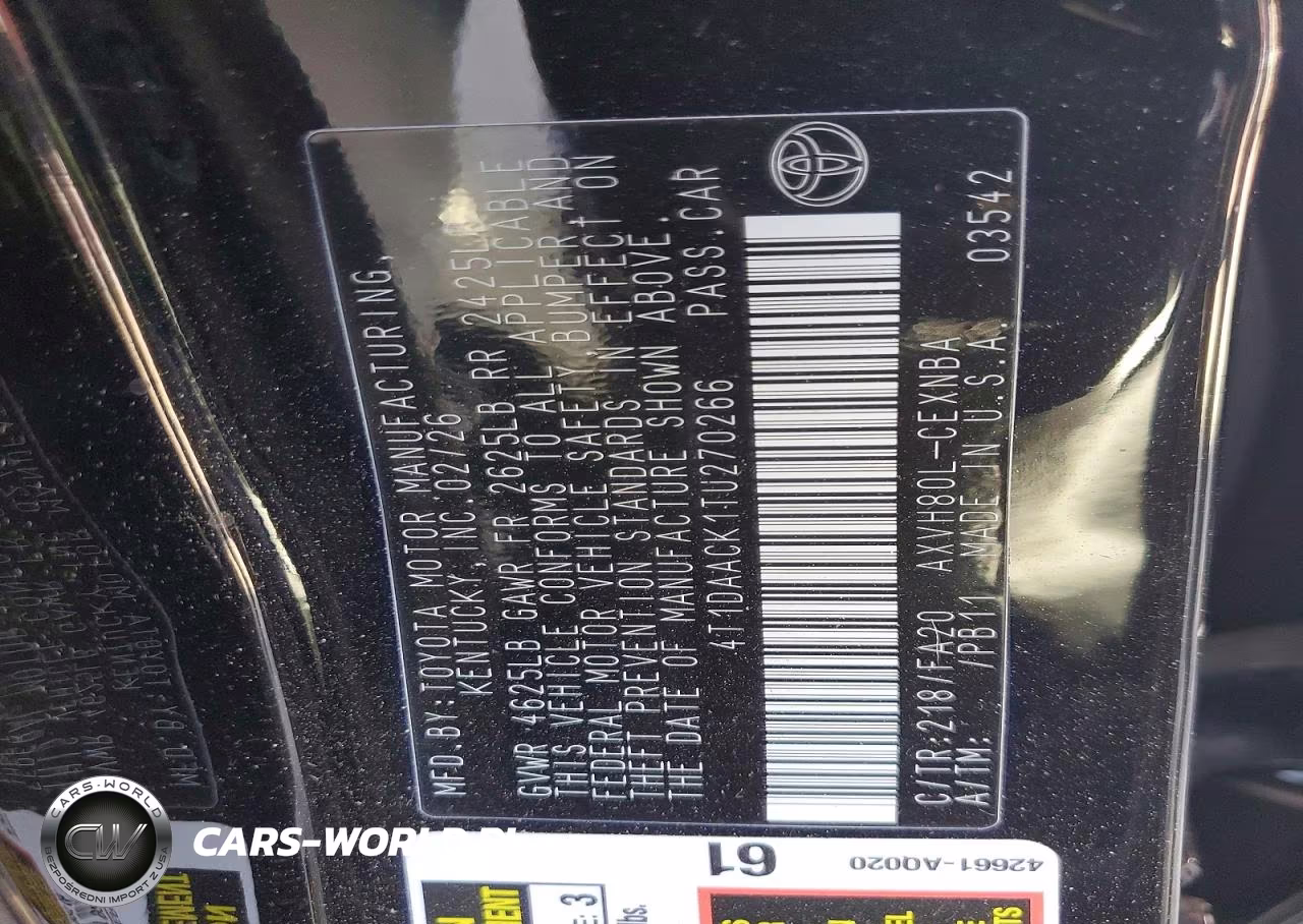 2026 Toyota Camry Le VIN:4T1DAACK1TU270266 - 13