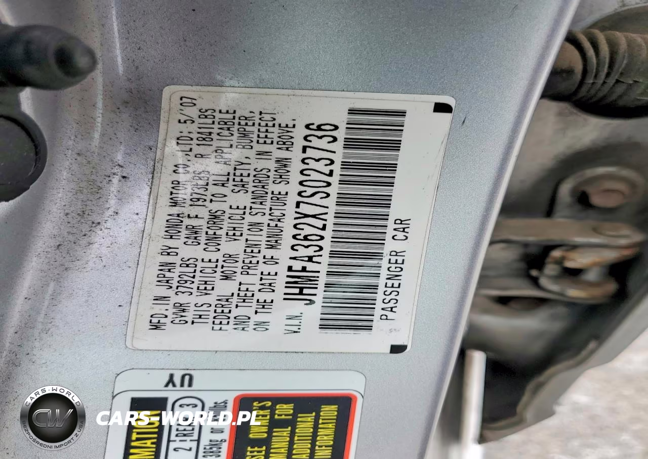 2007 Honda Civic Hybrid VIN:JHMFA362X7S023736 - 12