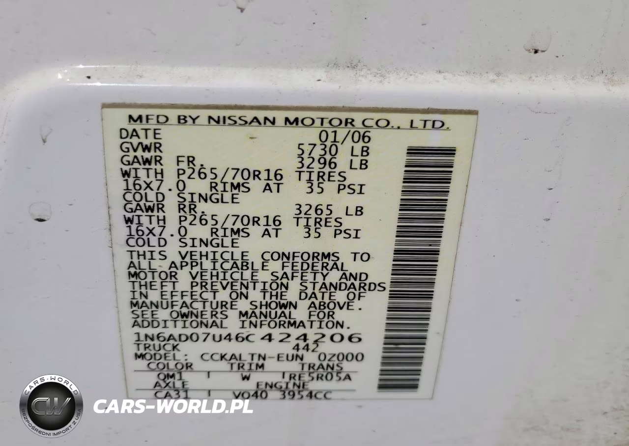 2006 Nissan Frontier Se VIN:1N6AD07U46C424206 - 12