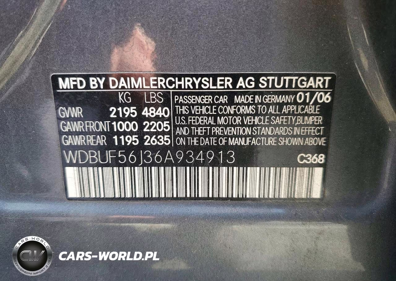 2006 Mercedes-Benz E 350 VIN:WDBUF56J36A934913 - 12