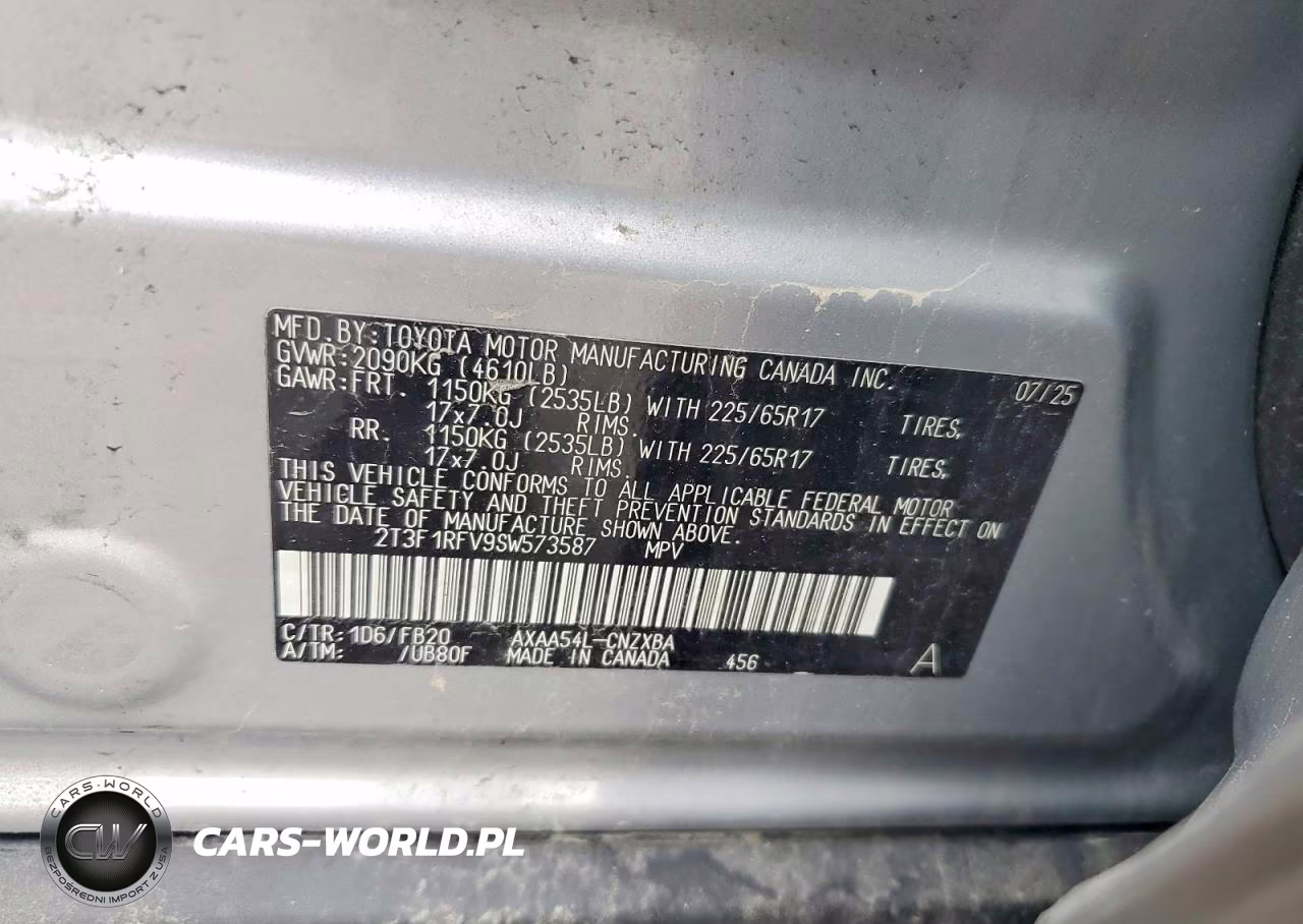 2025 Toyota Rav4 Le VIN:2T3F1RFV9SW573587 - 13