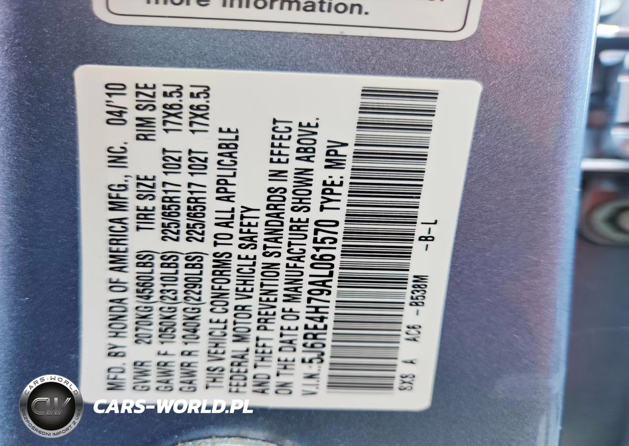 2010 Honda Cr-V Exl VIN:5J6RE4H79AL061570 - 13