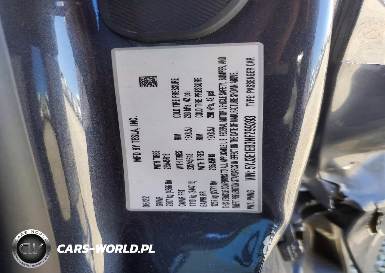 2022 Tesla Model 3 VIN:5YJ3E1EB3NF299393 - 12