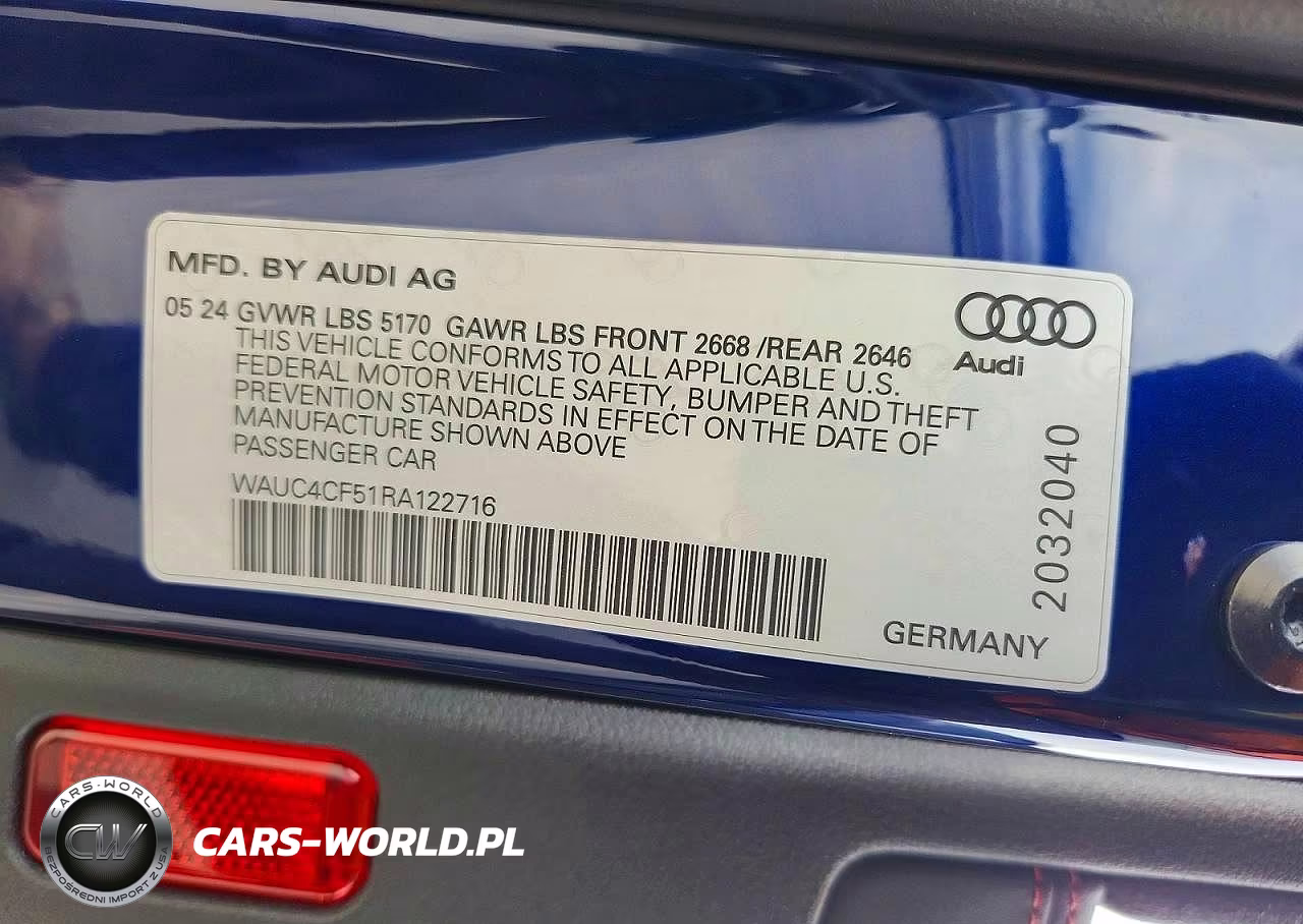 2024 Audi S5 Premium Plus VIN:WAUC4CF51RA122716 - 12
