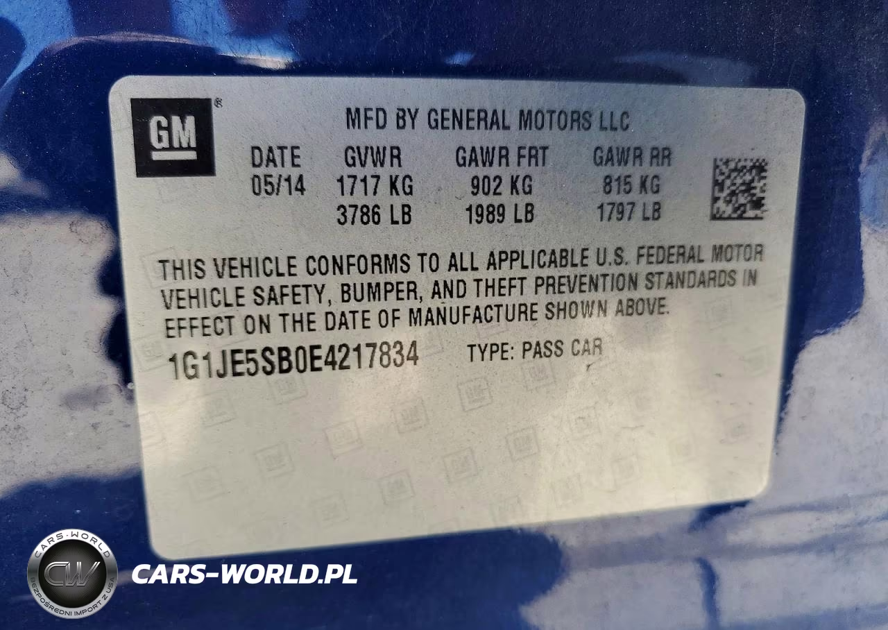 2014 Chevrolet Sonic Ltz VIN:1G1JE5SB0E4217834 - 13