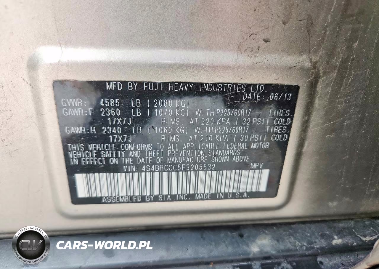 2014 Subaru Outback 2.5I Premium VIN:4S4BRCCC5E3205532 - 12