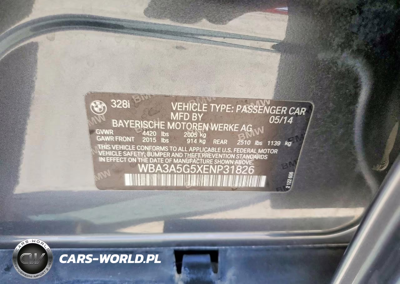 2014 BMW 328 I VIN:WBA3A5G5XENP31826 - 13