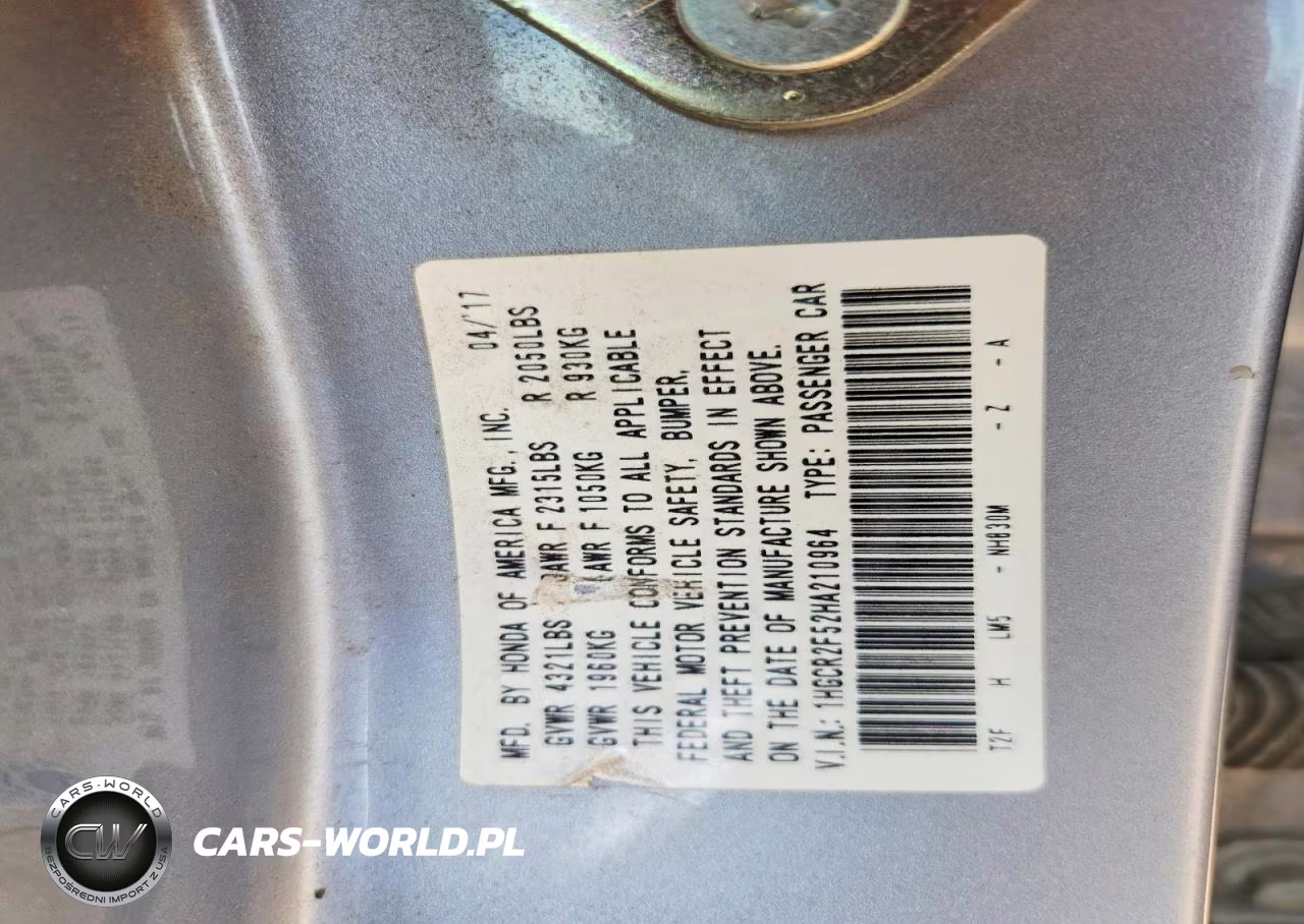 2017 Honda Accord Sport VIN:1HGCR2F52HA210964 - 12