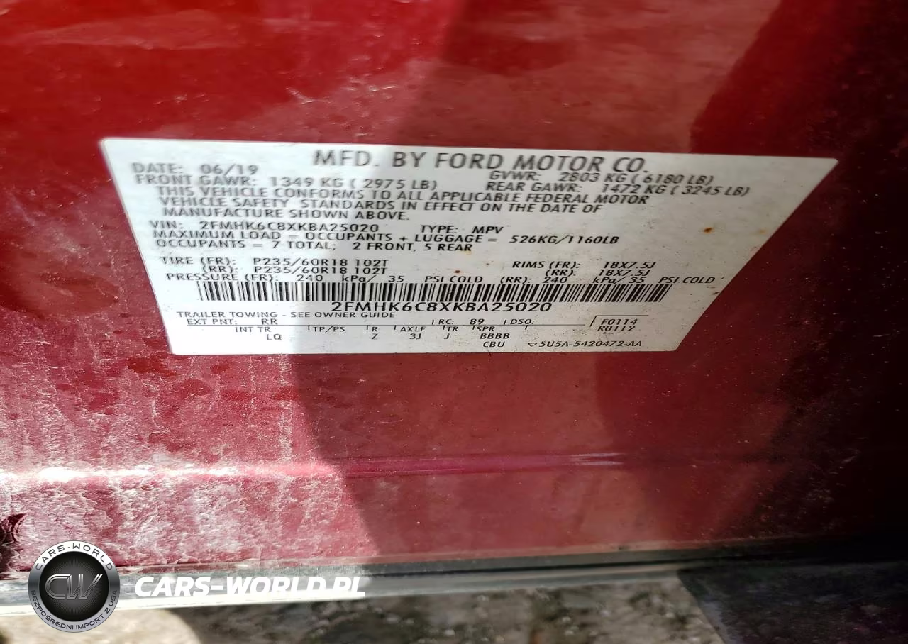 2019 Ford Flex Sel VIN:2FMHK6C8XKBA25020 - 13