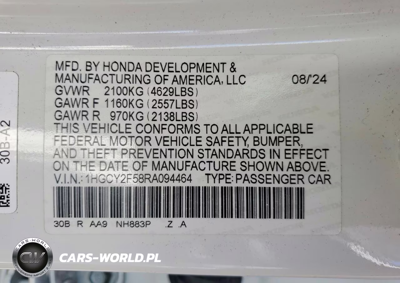 2024 Honda Accord Hybrid Sport VIN:1HGCY2F58RA094464 - 12