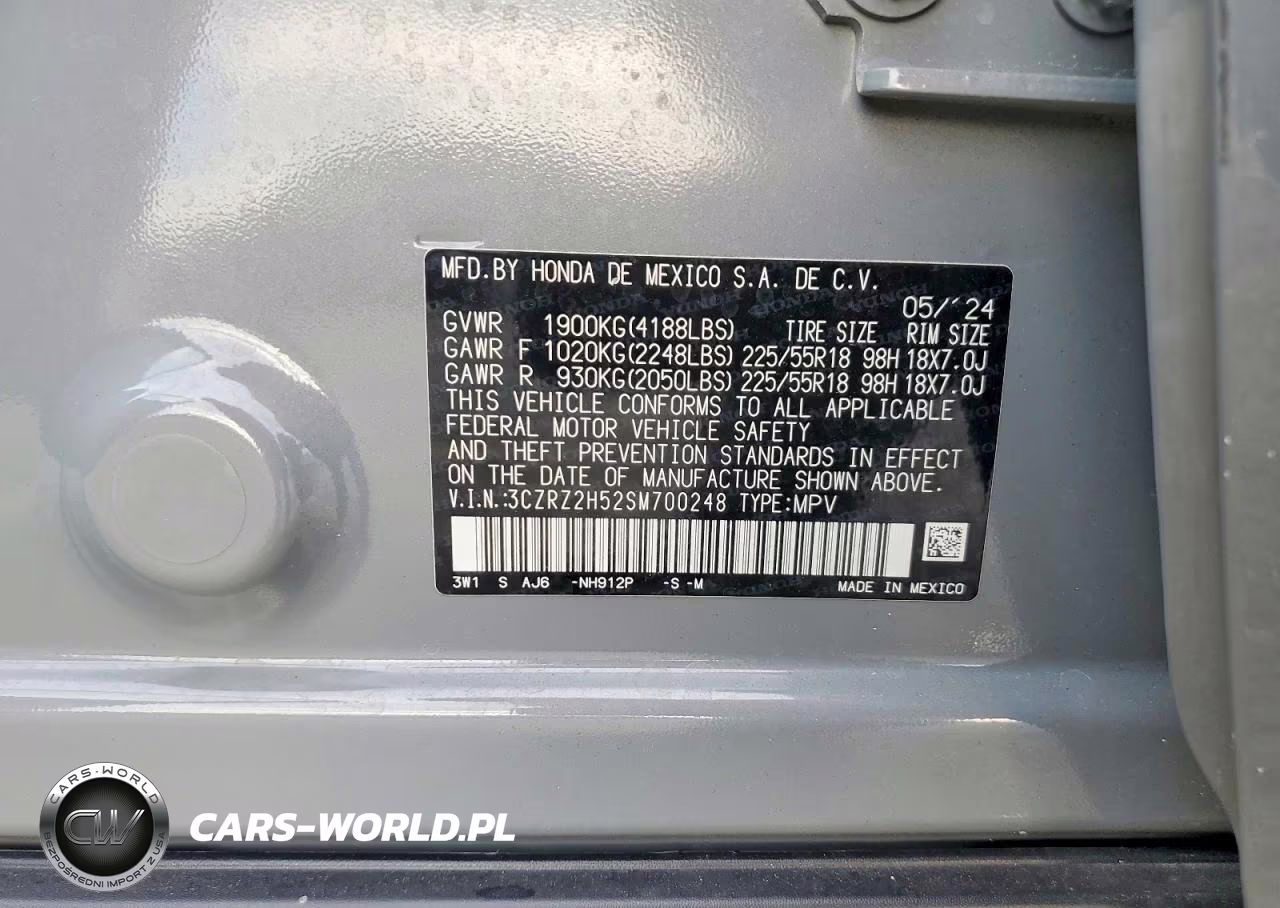 2025 Honda Hr-V Sport VIN:3CZRZ2H52SM700248 - 12