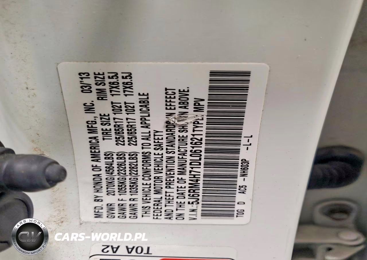 2013 Honda Cr-V Exl VIN:5J6RM4H71DL061621 - 14