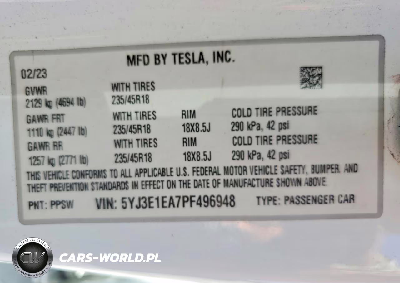 2023 Tesla Model 3 VIN:5YJ3E1EA7PF496948 - 13