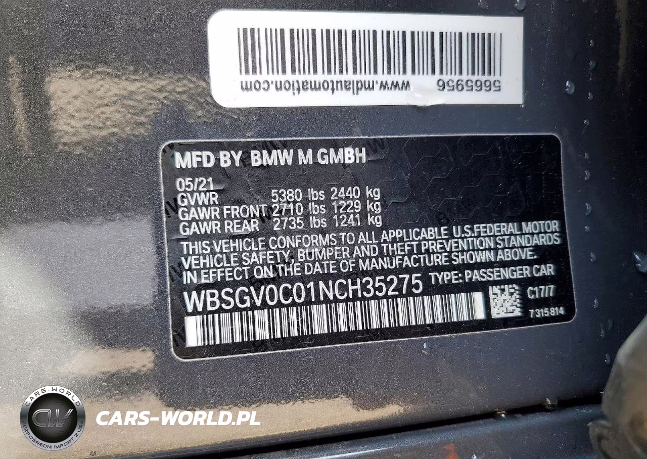 2022 BMW M8 VIN:WBSGV0C01NCH35275 - 13