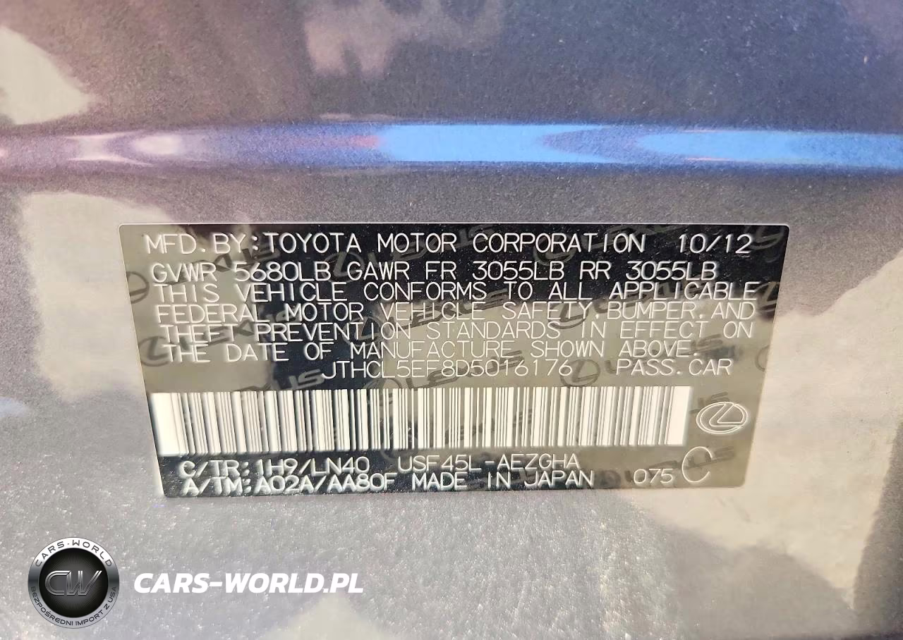 2013 Lexus Ls 460 VIN:JTHCL5EF8D5016176 - 12