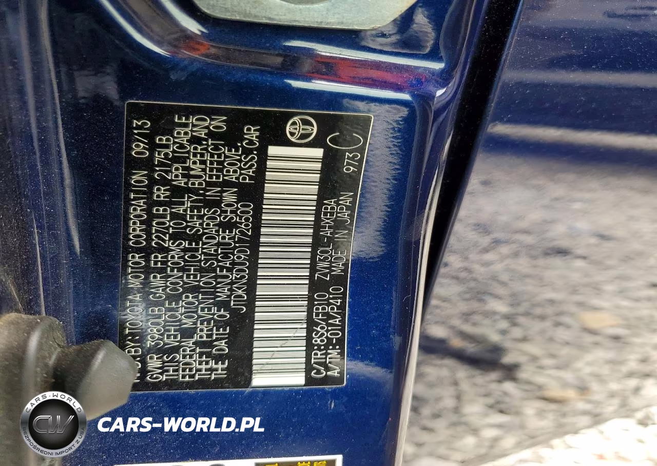 2013 Toyota Prius Three VIN:JTDKN3DU9D1726500 - 13