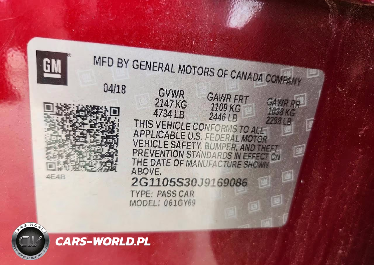 2018 Chevrolet Impala Lt VIN:2G1105S30J9169086 - 12