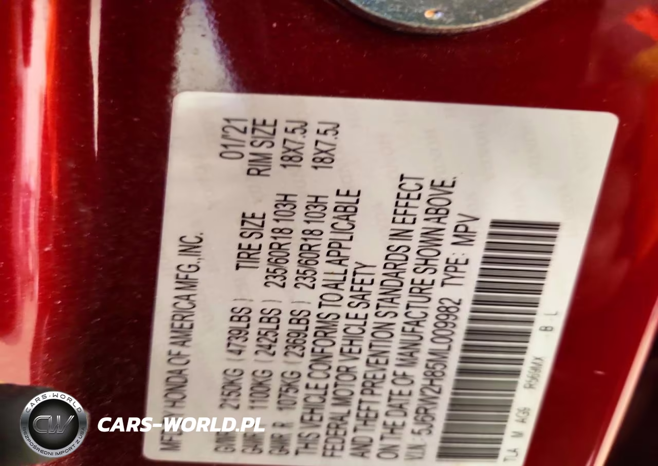 2021 Honda Cr-V Exl VIN:5J6RW2H85ML009982 - 12
