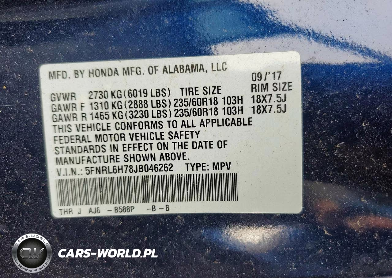 2018 Honda Odyssey Exl VIN:5FNRL6H78JB046262 - 14