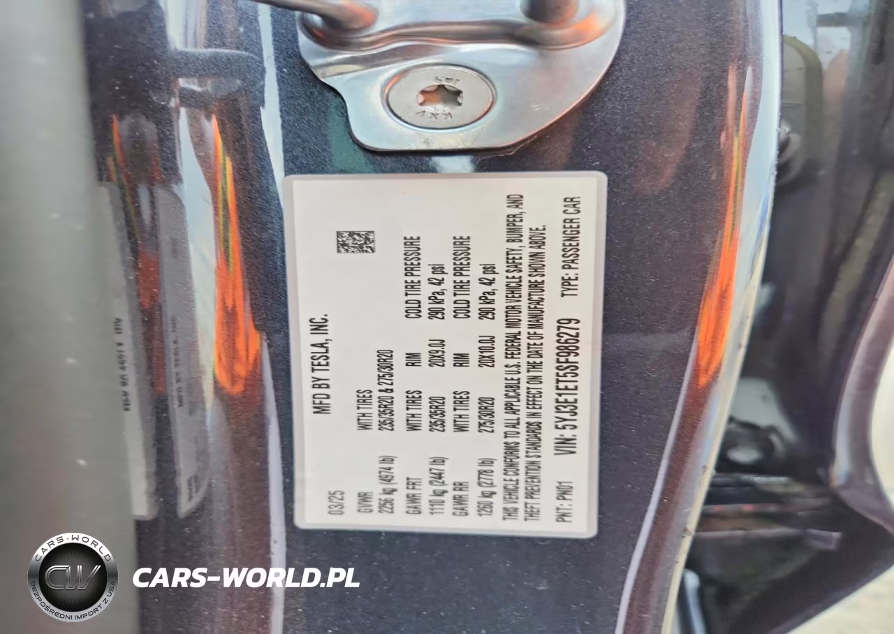 2025 Tesla Model 3 VIN:5YJ3E1ET5SF986279 - 13