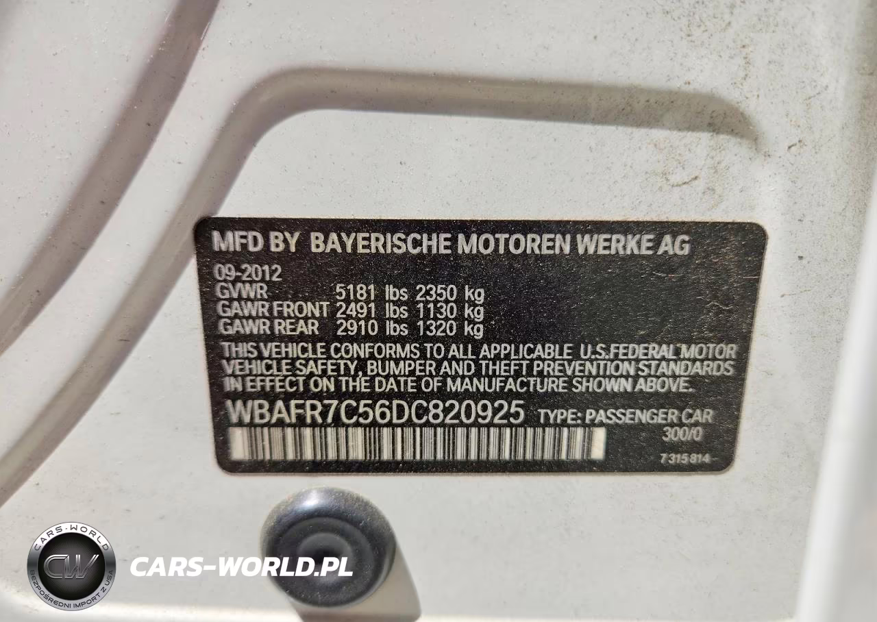 2013 BMW 535 I VIN:WBAFR7C56DC820925 - 12