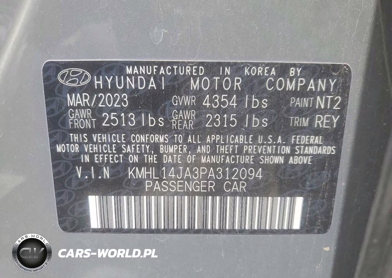 2023 Hyundai Sonata Sel VIN:KMHL14JA3PA312094 - 13