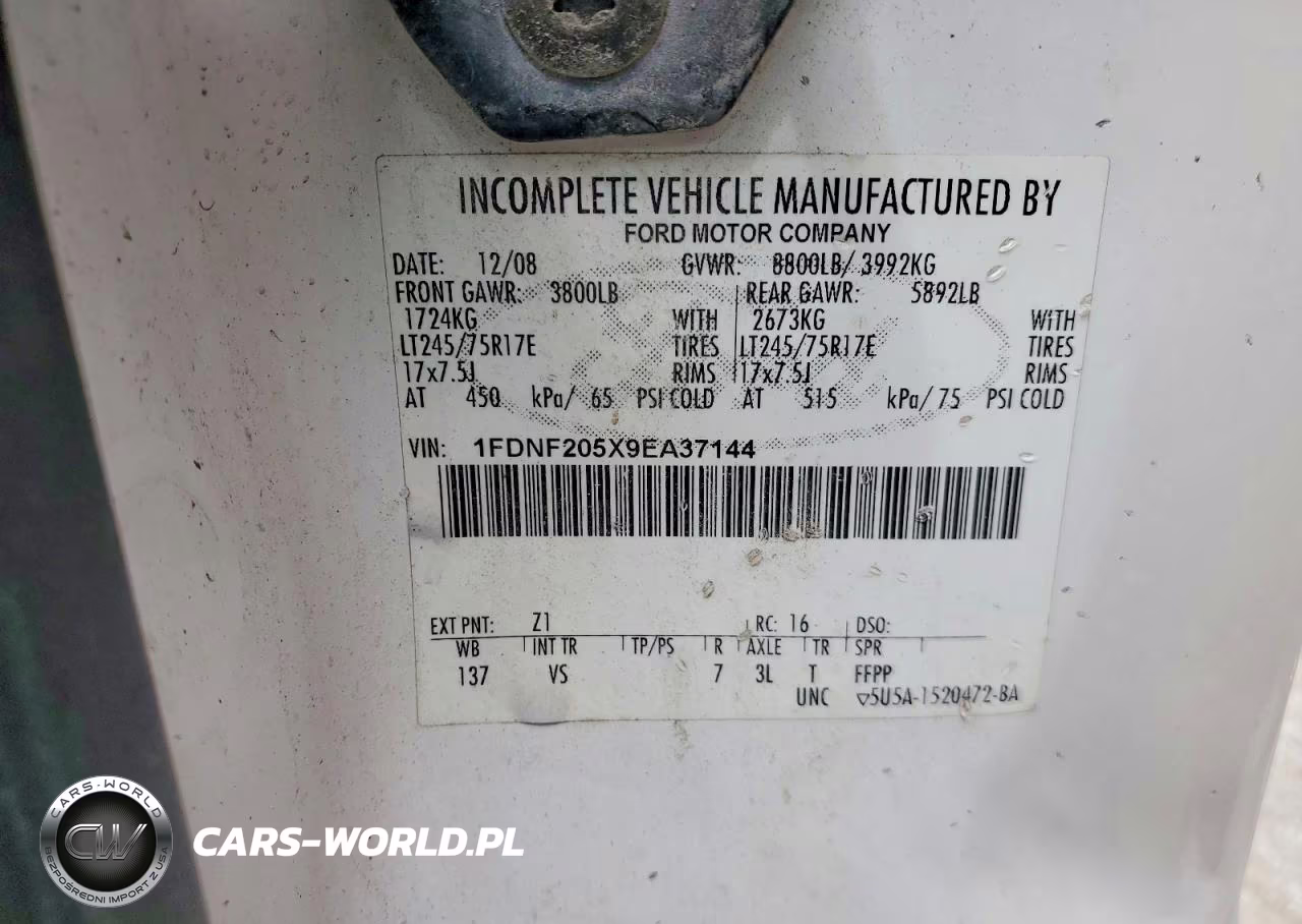 2009 Ford F250 Super Duty VIN:1FDNF205X9EA37144 - 12