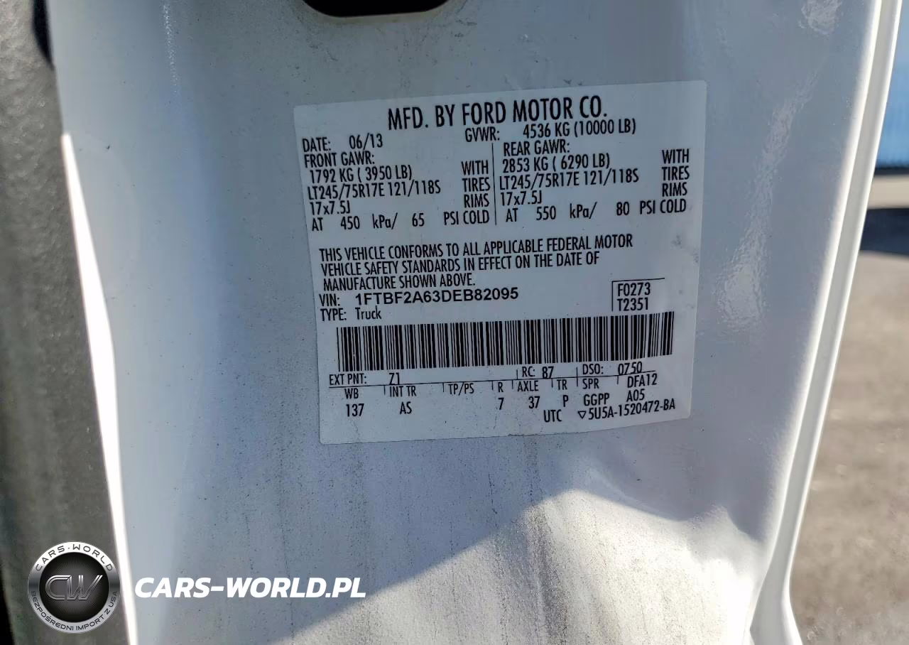 2013 Ford F250 Super Duty VIN:1FTBF2A63DEB82095 - 13