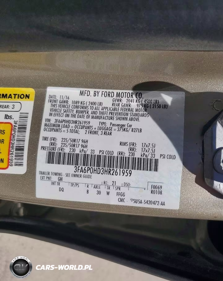 2017 Ford Fusion Se VIN:3FA6P0HD3HR261959 - 13
