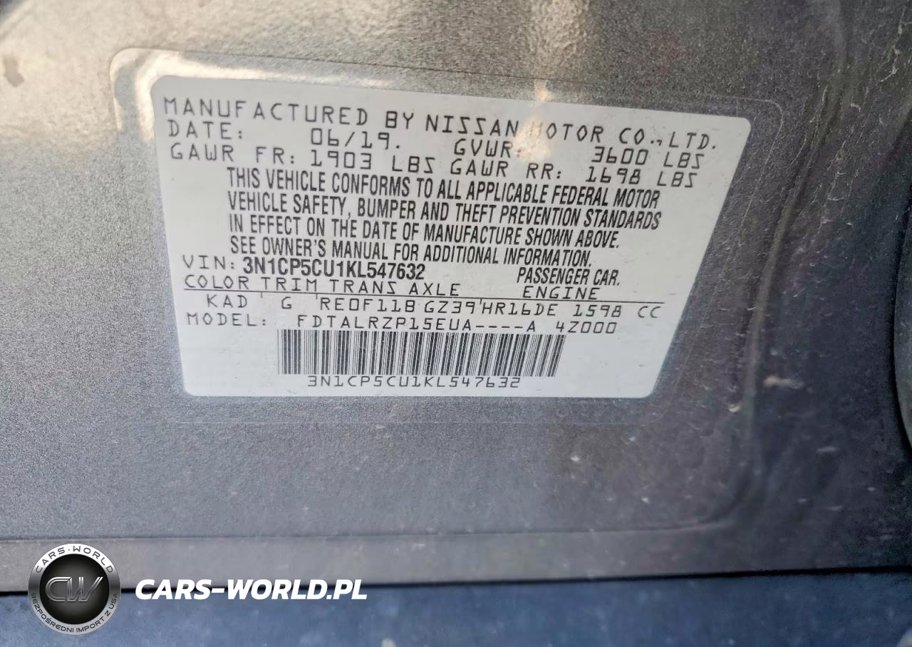 2019 Nissan Kicks S VIN:3N1CP5CU1KL547632 - 13