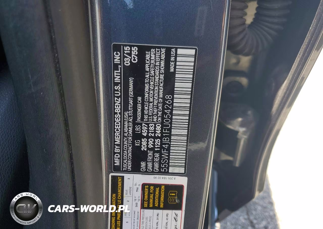 2015 Mercedes-Benz C 300 VIN:55SWF4JB1FU054268 - 12