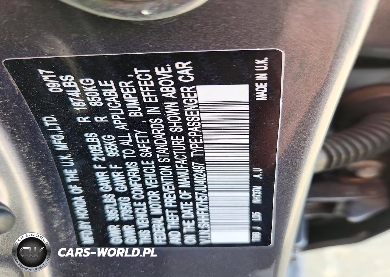 2018 Honda Civic Ex VIN:SHHFK7H57JU402497 - 13
