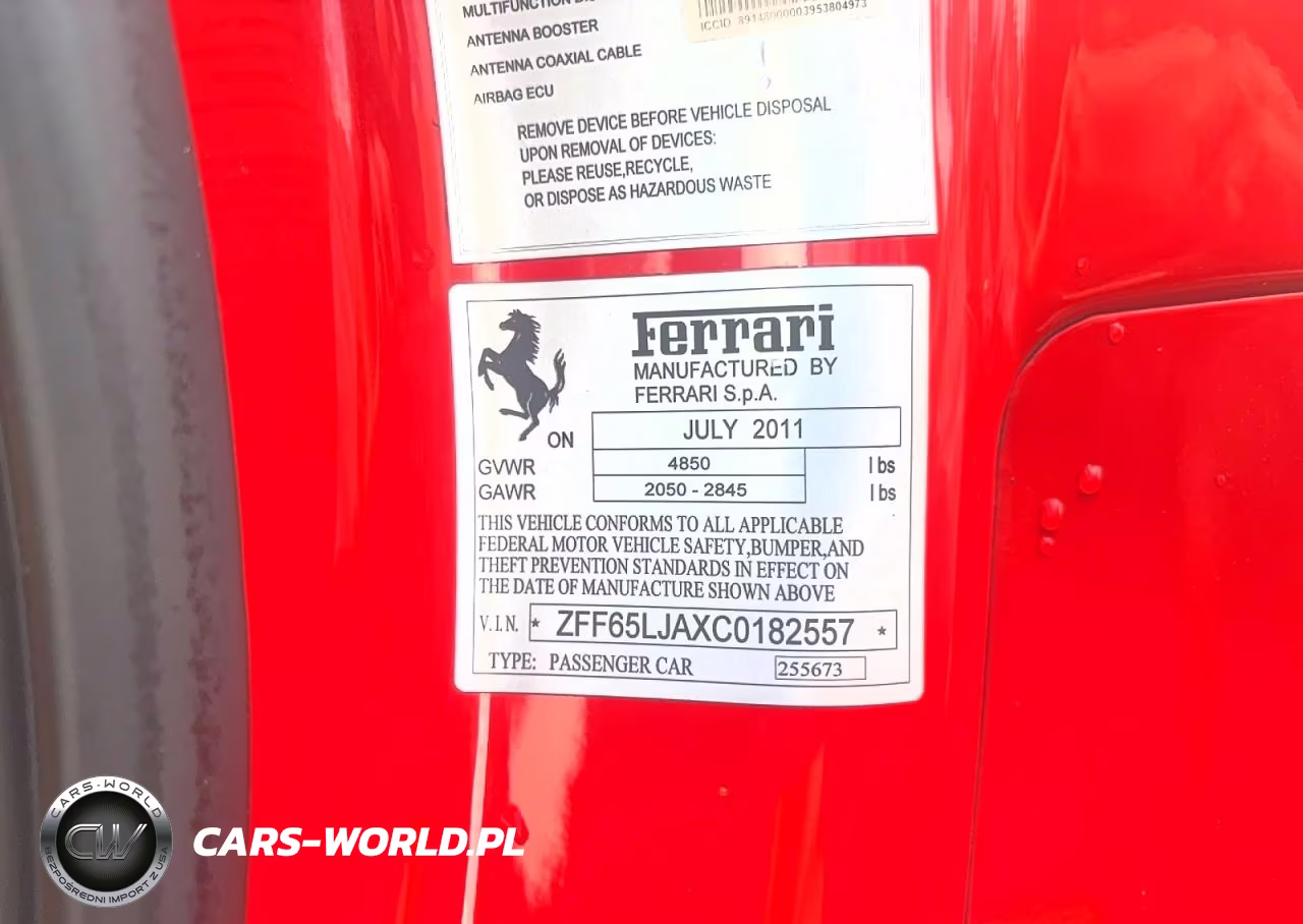 2012 Ferrari California VIN:ZFF65LJAXC0182557 - 10