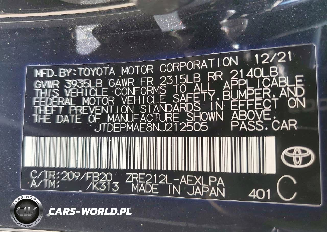 2022 Toyota Corolla Le VIN:JTDEPMAE8NJ212505 - 12