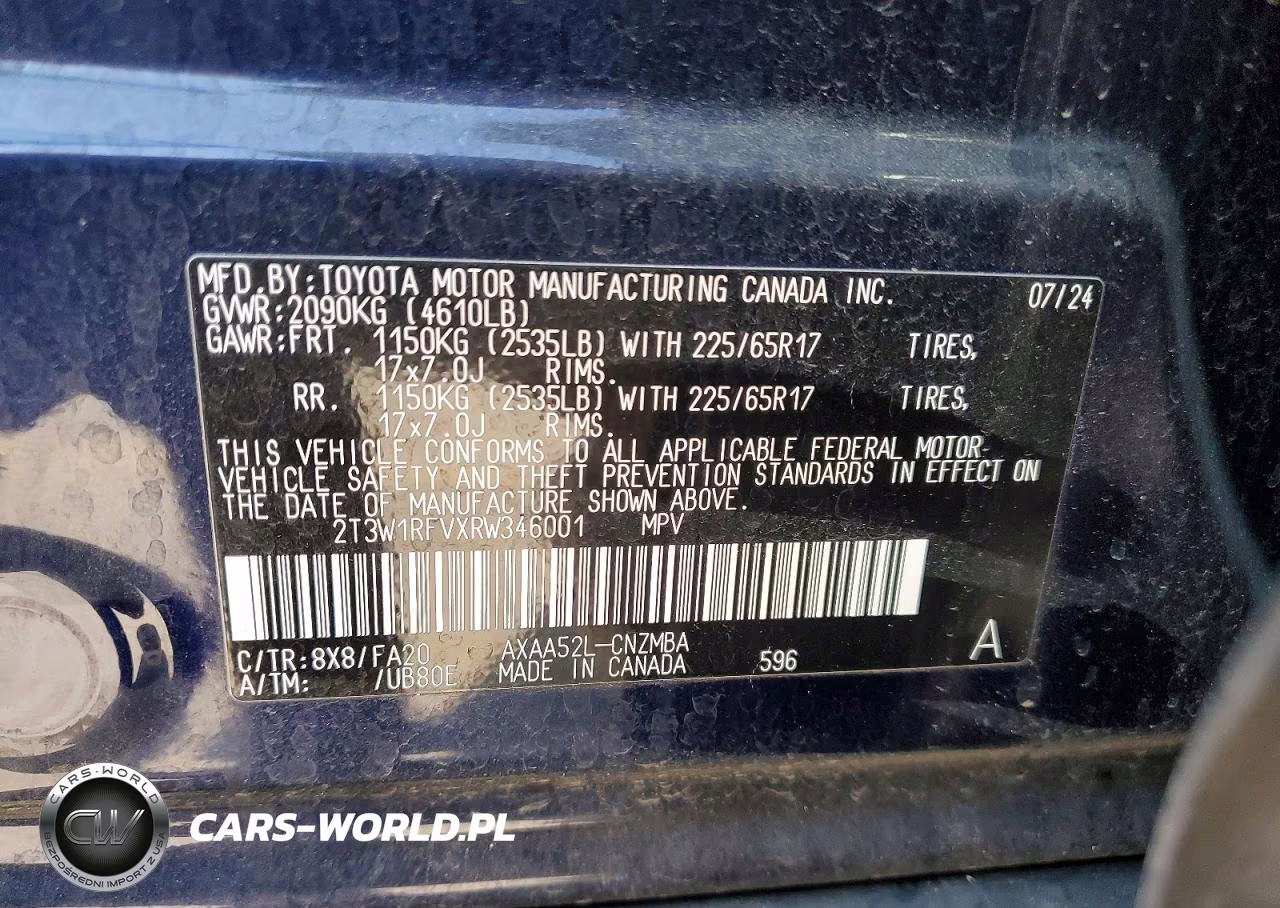 2024 Toyota Rav4 Xle VIN:2T3W1RFVXRW346001 - 13