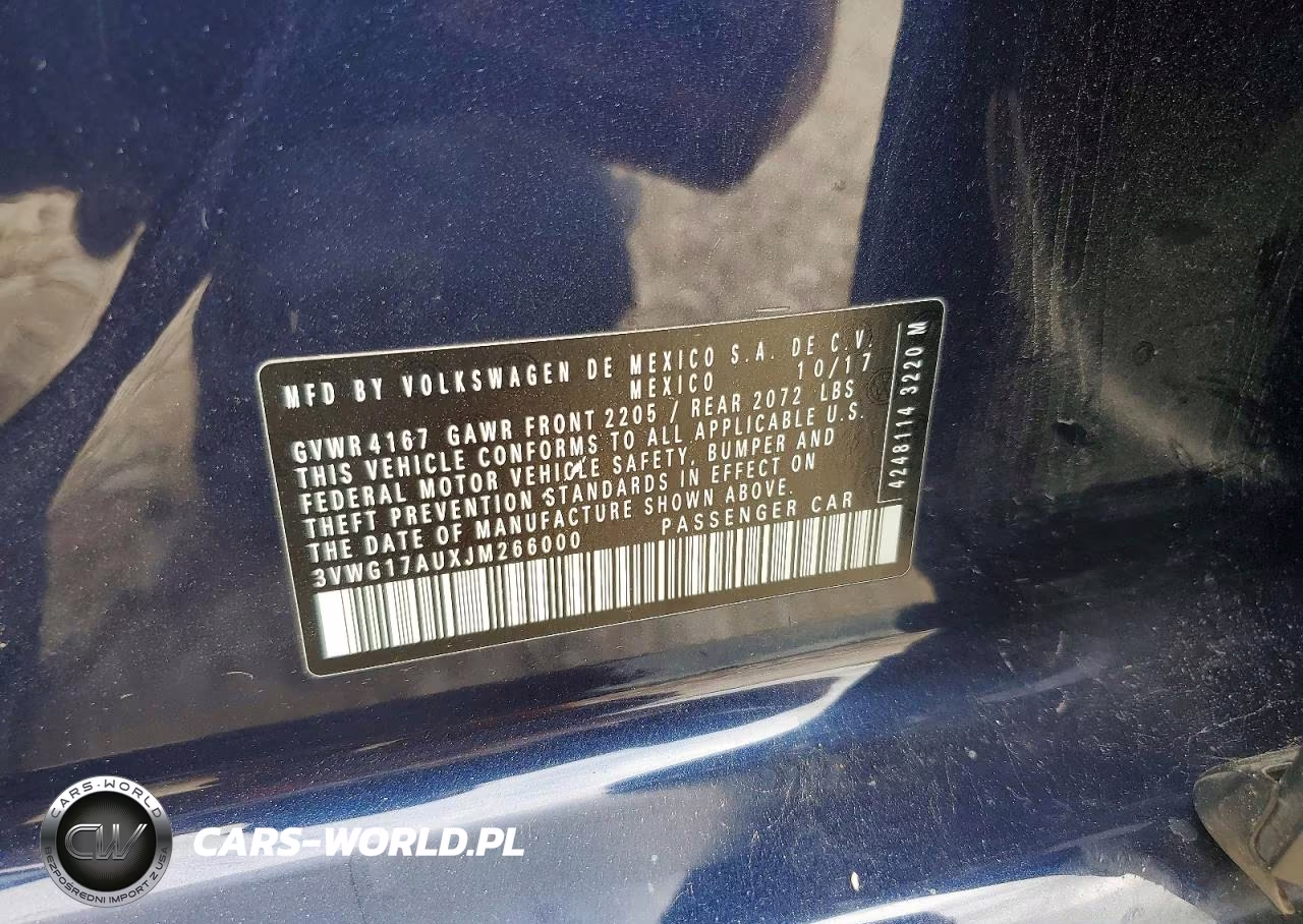 2018 Volkswagen Golf S VIN:3VWG17AUXJM266000 - 13