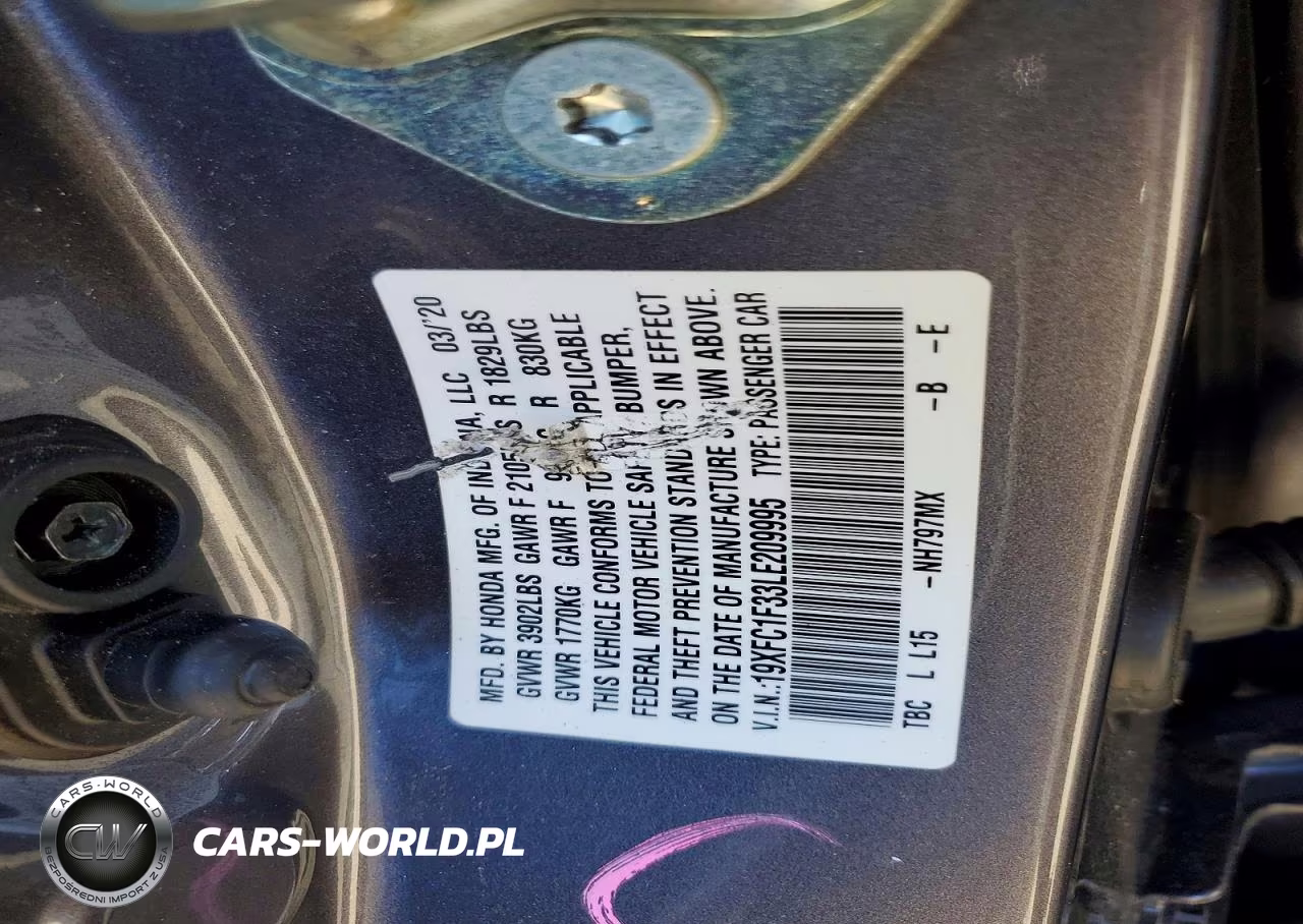 2020 Honda Civic Ex VIN:19XFC1F33LE209995 - 12