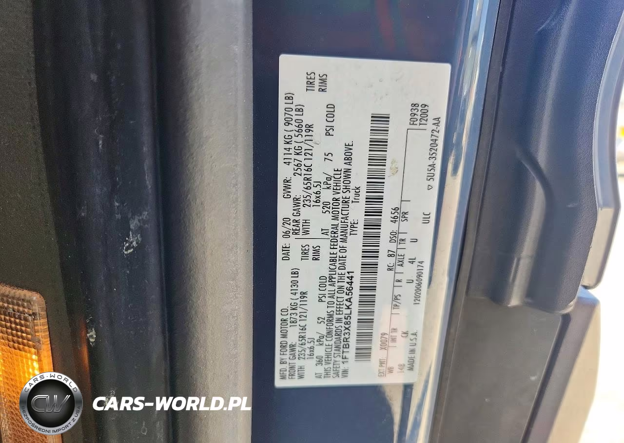 2020 Ford Transit T-250 VIN:1FTBR3X85LKA56441 - 12