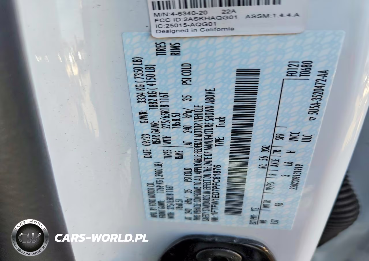2023 Ford F150 Supercrew VIN:1FTFW1ED7PFC81876 - 12