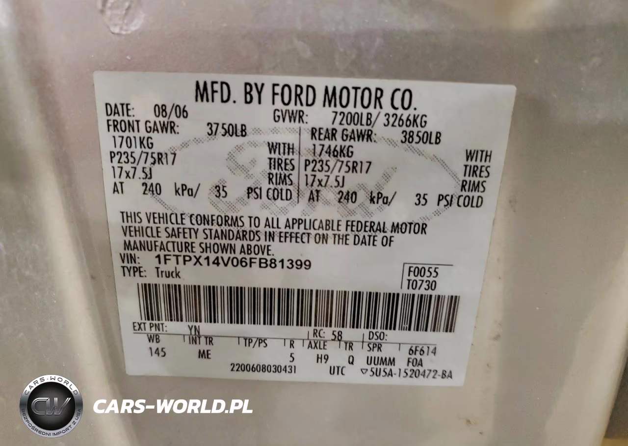 2006 Ford F150 VIN:1FTPX14V06FB81399 - 12